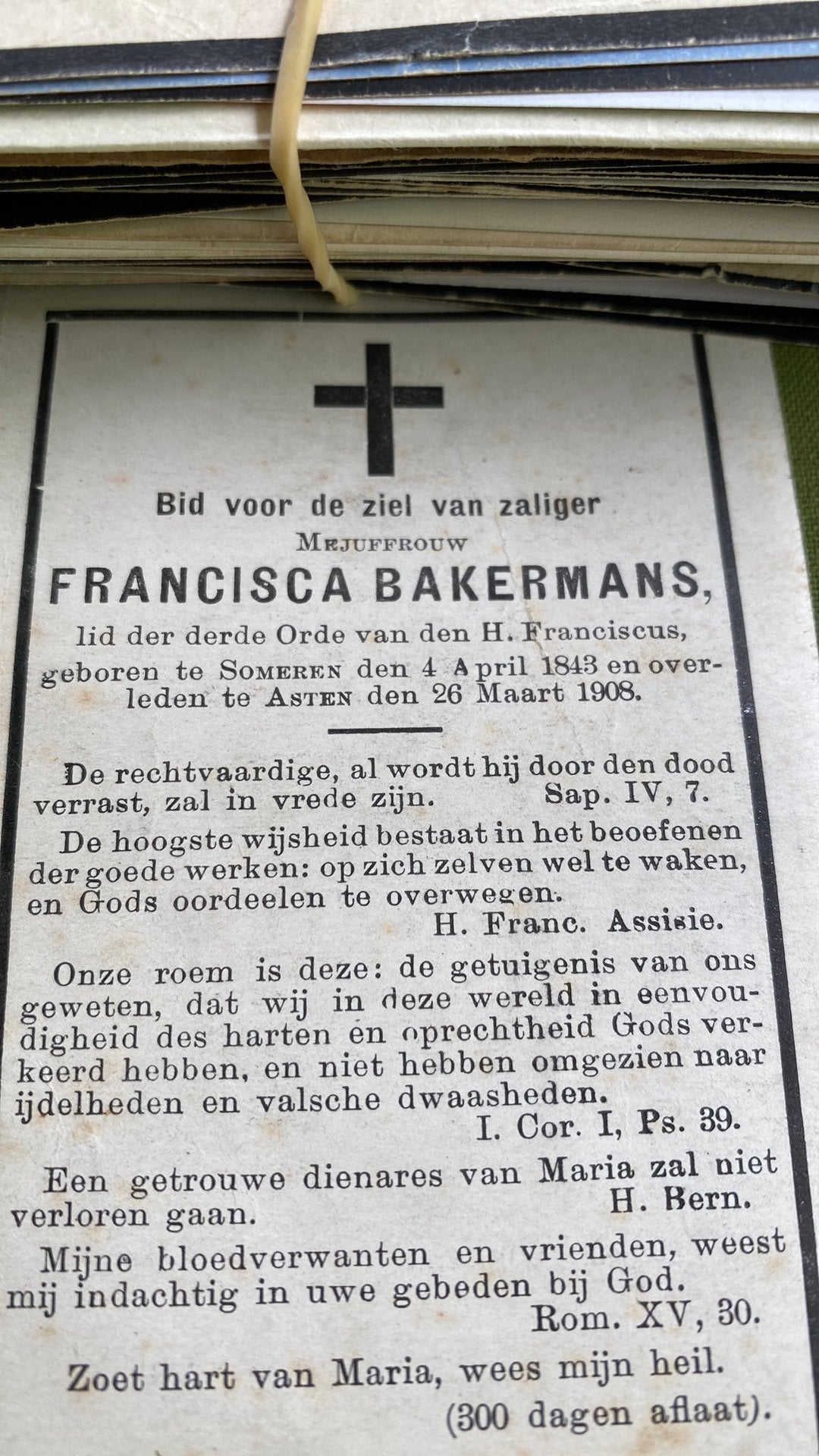F Bakermans 1848 Someren 1908 Asten, Ophalen of Verzenden