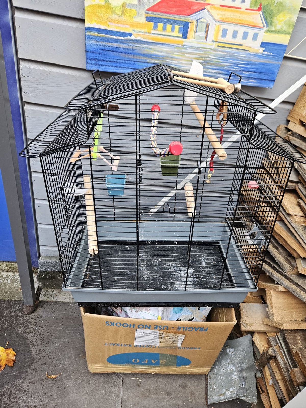 Vogel hok, Ophalen, Zo goed als nieuw, Metaal, Vogelkooi
