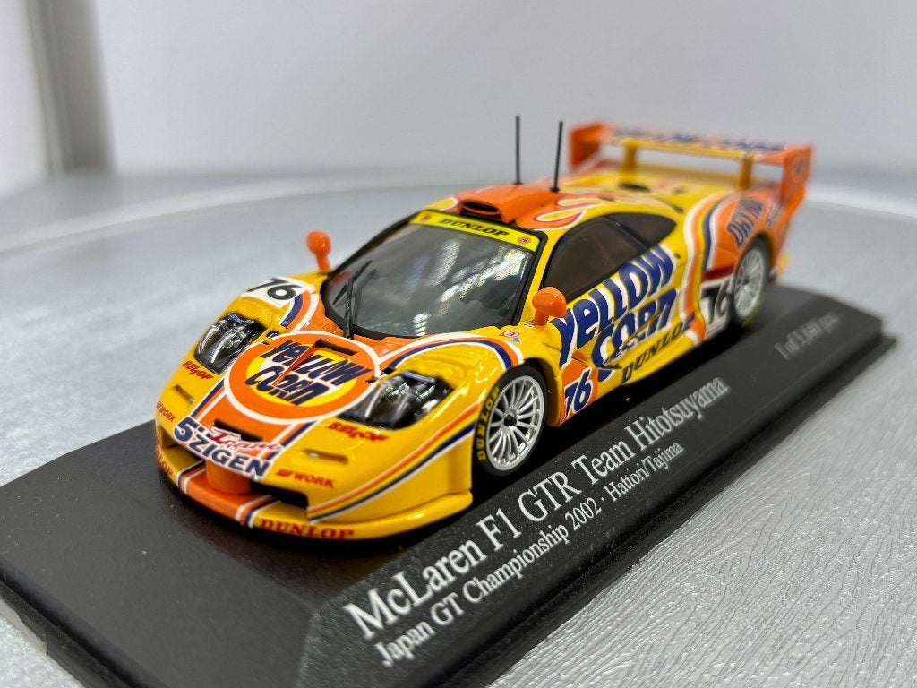 1:43 McLaren F1 Gtr Japan GTC 2002 nr 76 yellow corn, Hobby en Vrije tijd, Modelauto's | 1:43, Ophalen of Verzenden, Zo goed als nieuw