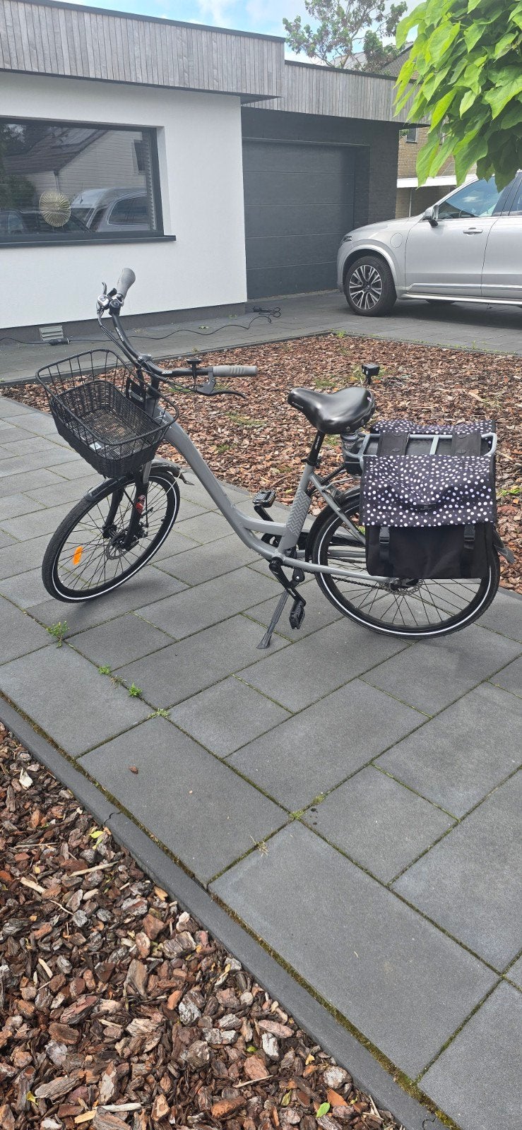 Ypsilon E-bike met lage instap en mand ZGAN mat grijs!!, Versnellingen, Zo goed als nieuw, 50 tot 53 cm, Schijfrem
