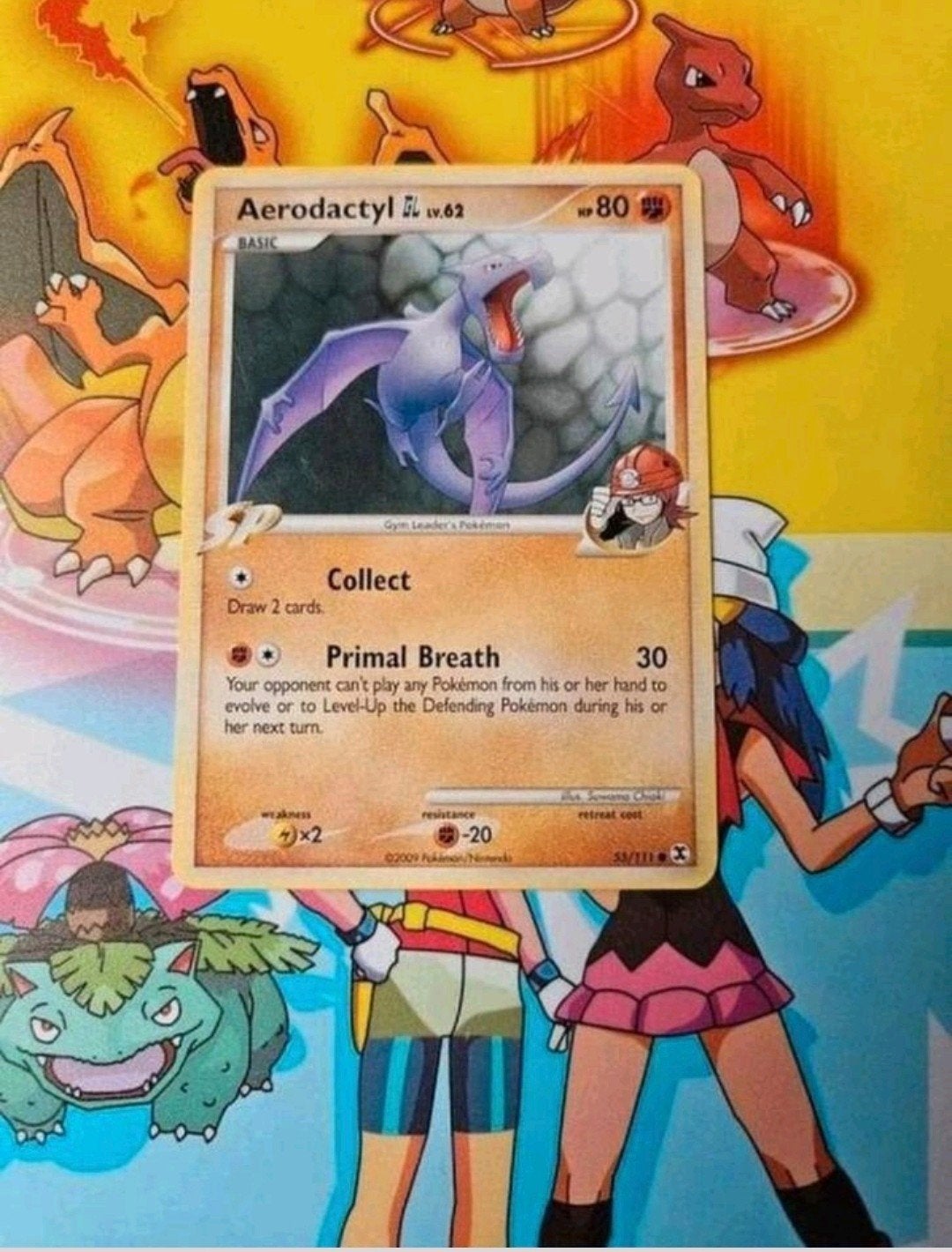 Aerodactyl 55/111 Platinum Rising Rivals pokemon kaart, Ophalen of Verzenden, Zo goed als nieuw, Losse kaart
