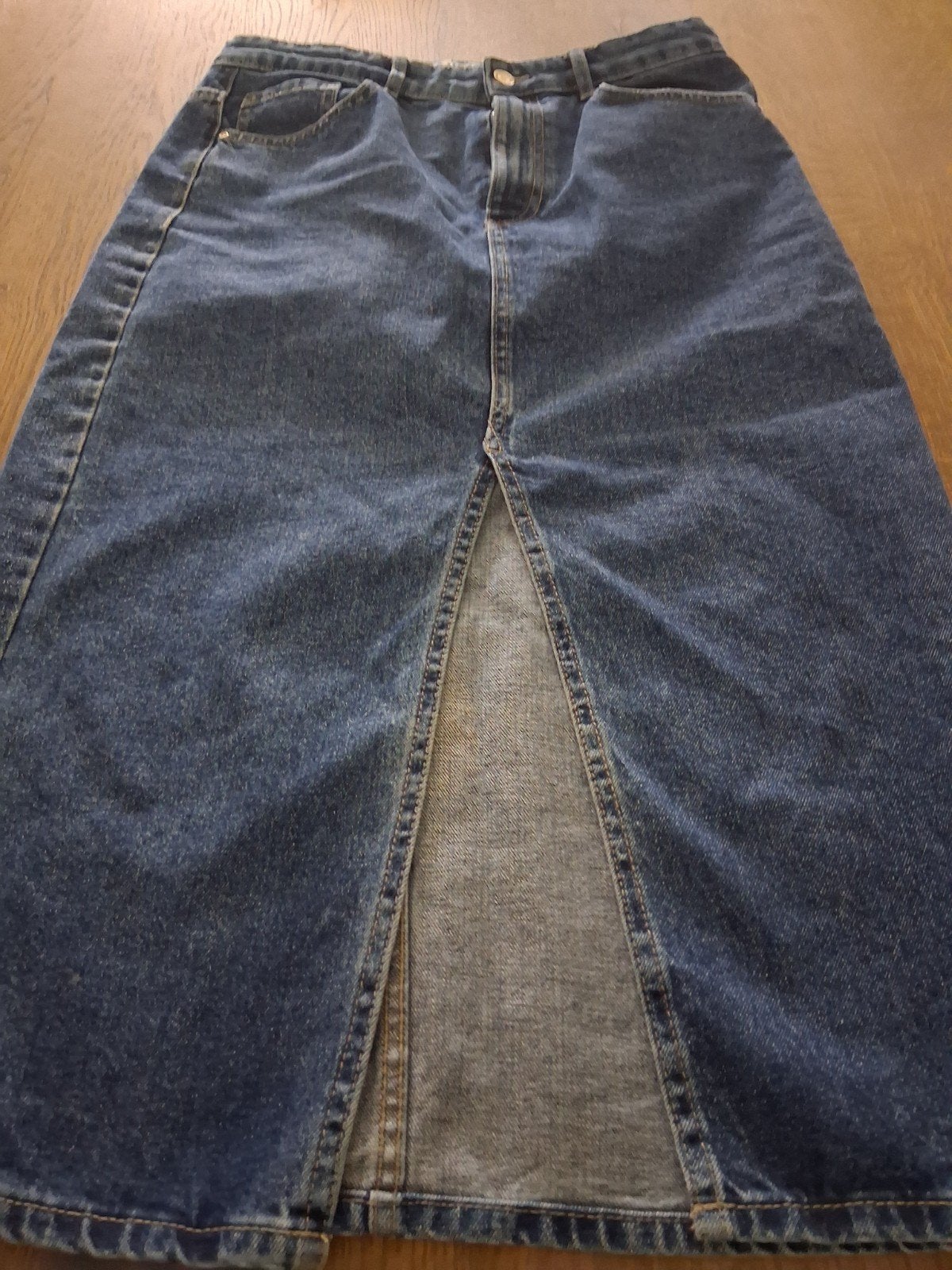 Lange spijkerrok val Only mt M, Ophalen of Verzenden, Zo goed als nieuw, Blauw, Onder de knie