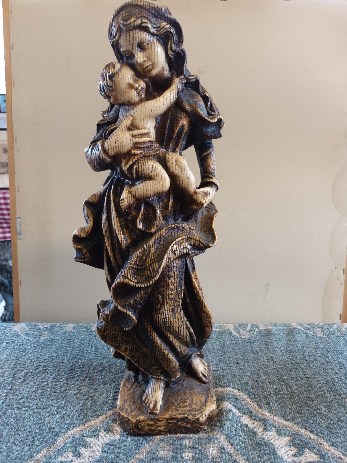 Heel oud gaaf Mariabeeld met kindje Jezus ., Antiek en Kunst, Ophalen
