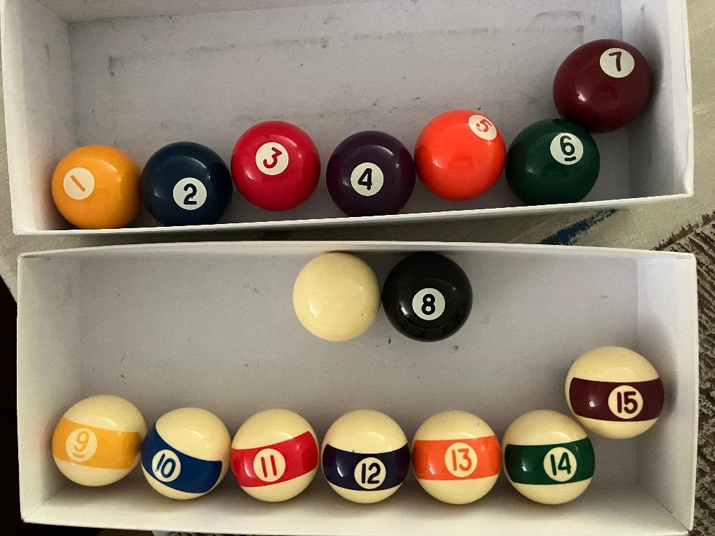 Aramith pool-biljartballen 4,13 cm, Ophalen of Verzenden, Gebruikt, Keu of Ballen