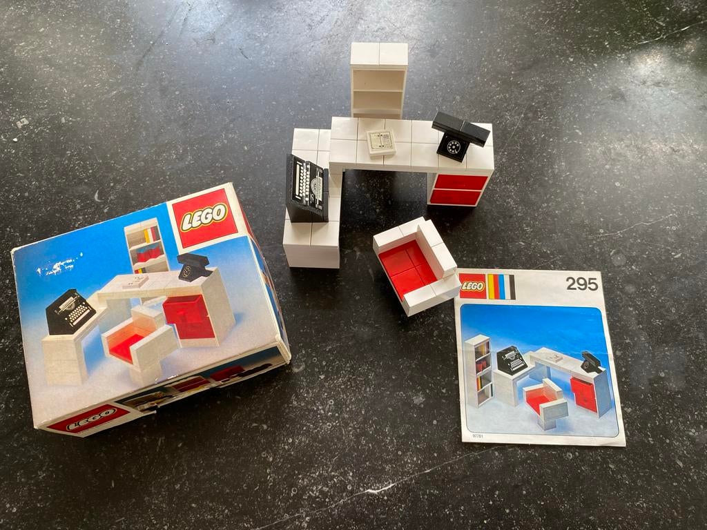 Vintage LEGO 295 Kantoor Set met Doos en Handleiding, Ophalen of Verzenden, Gebruikt, Jongen of Meisje