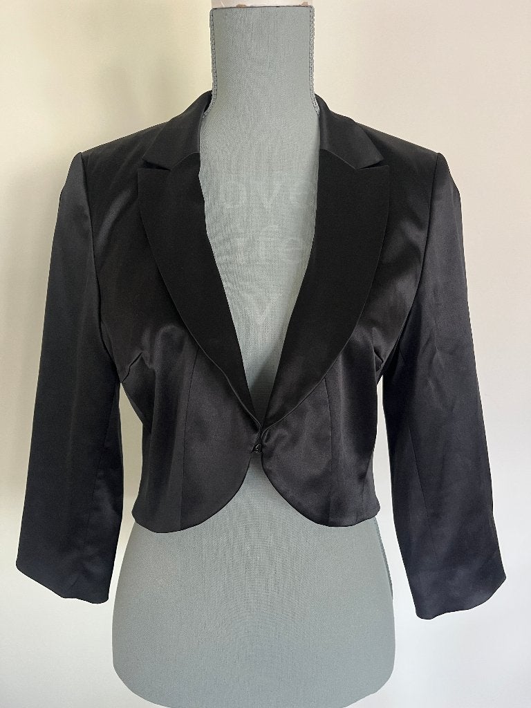 Kort zwart satijnen jasje/bolero - Steps, Kleding | Dames, Maat 38/40 (M), Zwart, Ophalen of Verzenden, Steps