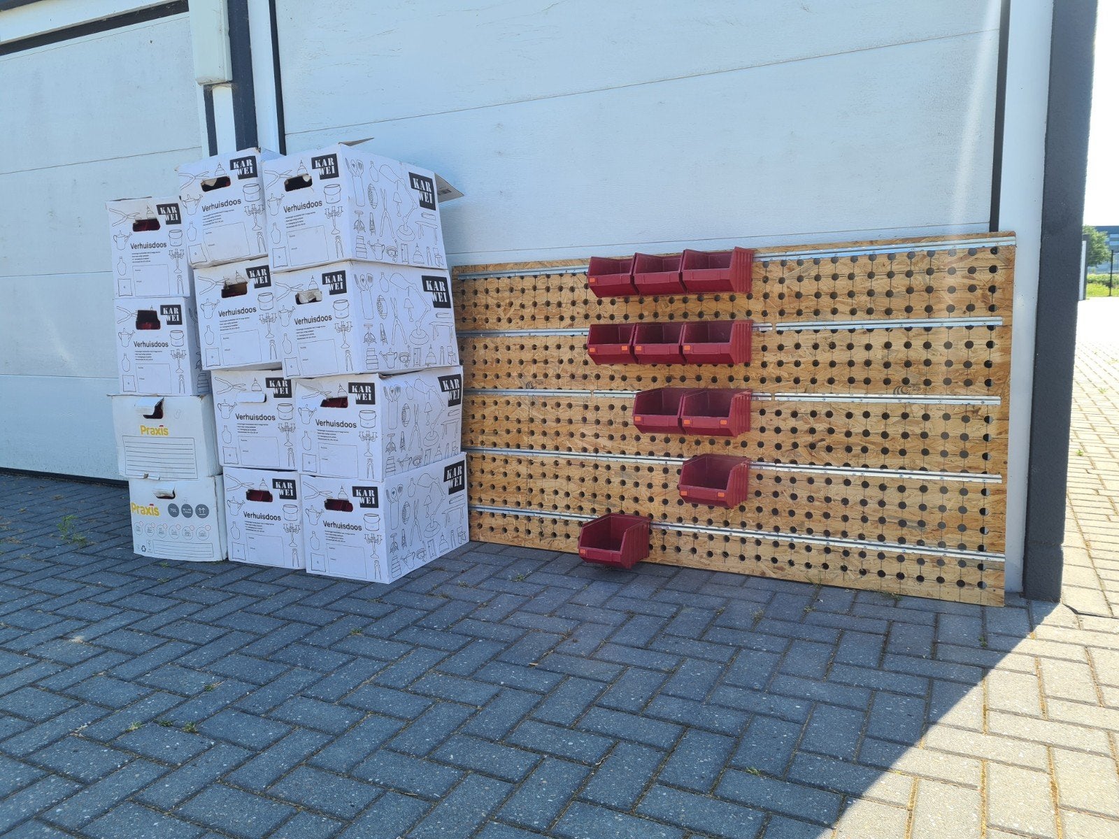 150 stuks opbergbaken en 2 wandpanelen, Ophalen, Gebruikt