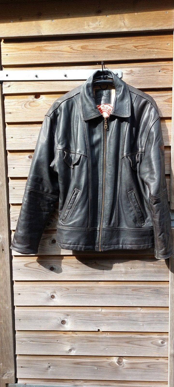 Leren Kawasaki Cruiser Jack Maat L, Motoren, Ophalen of Verzenden, Heren, Jas | leer, Kawasaki