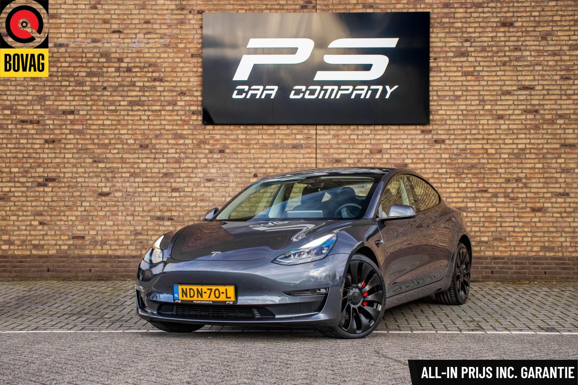 Tesla Model 3 Performance AWD 75 kWh, BTW, SOH 92%, FSD, Auto's, Automaat, Gebruikt, Zwart, 547 km