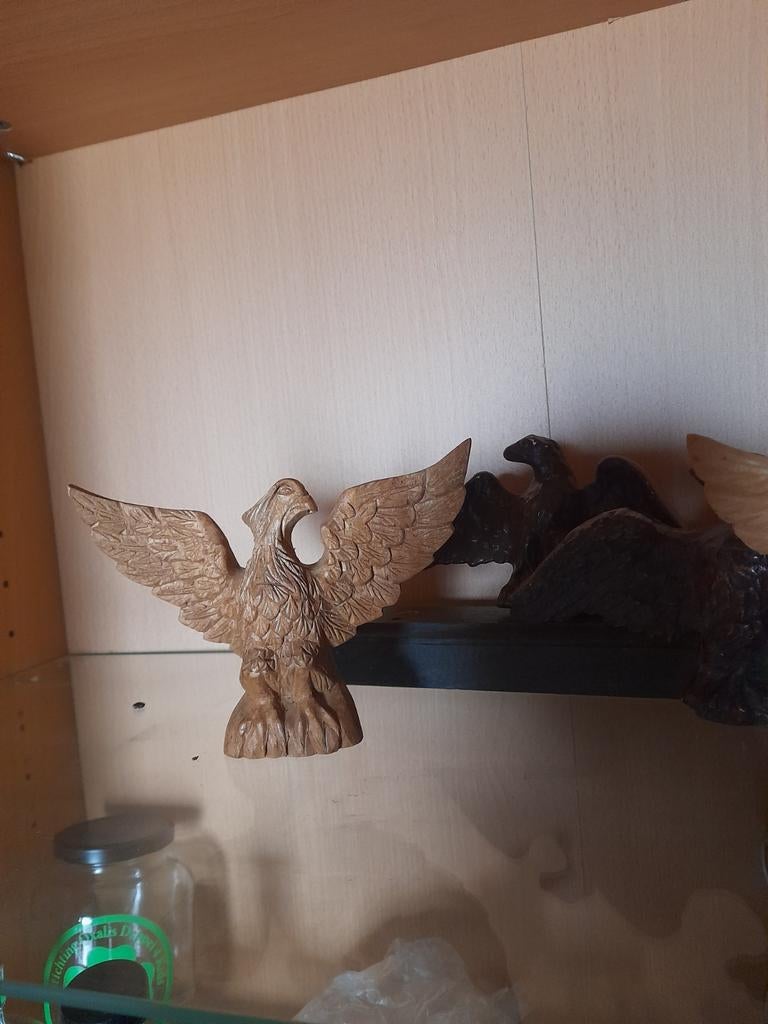 3 Adelaars voor op klok of als decoratie, Minder dan 20 cm, Ophalen of Verzenden, Handgemaakt, Beeld