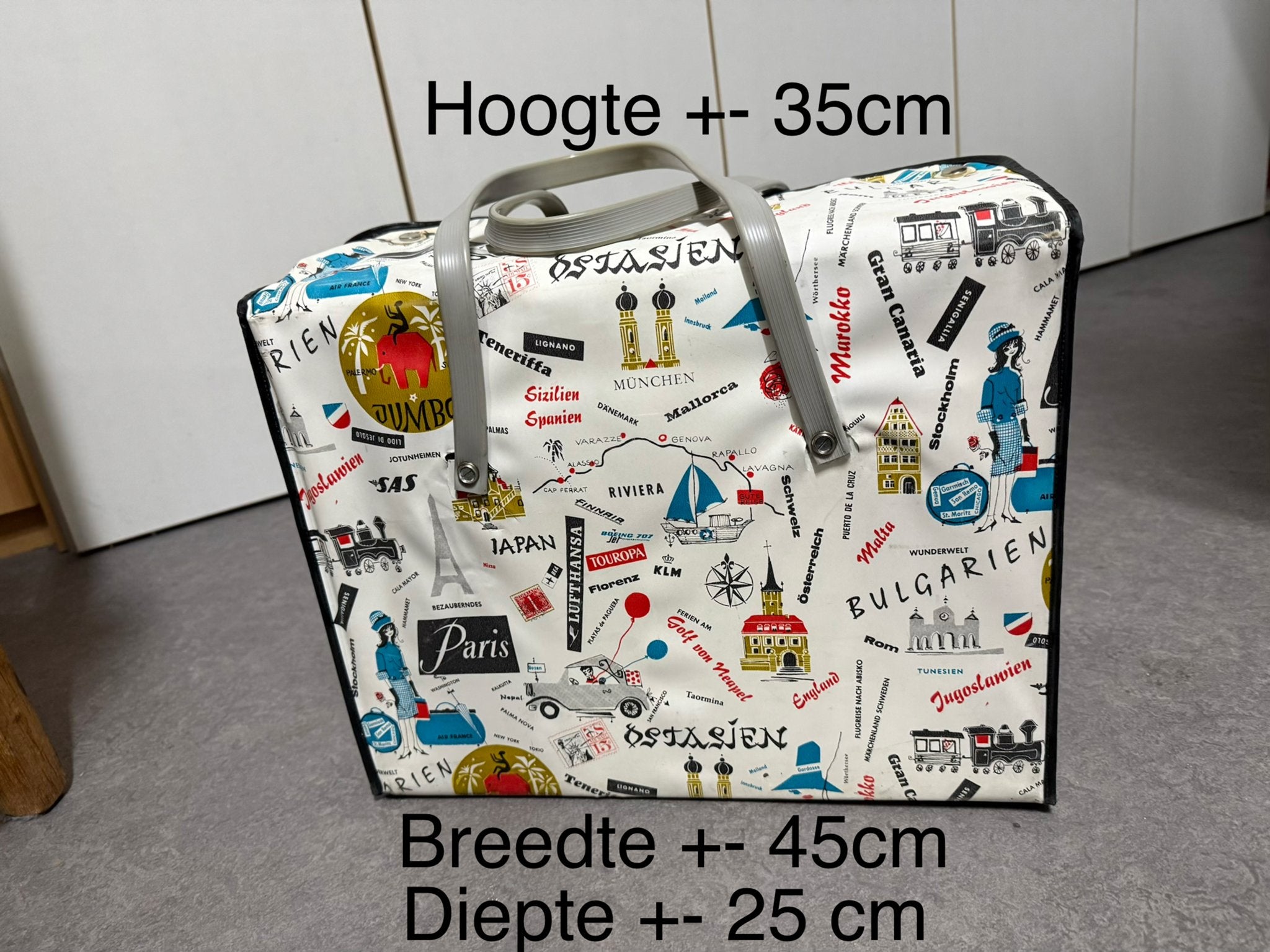 Vintage Koelbox - Wereldkaart Design, Ophalen of Verzenden, Gebruikt, Koelbox, Koelelement