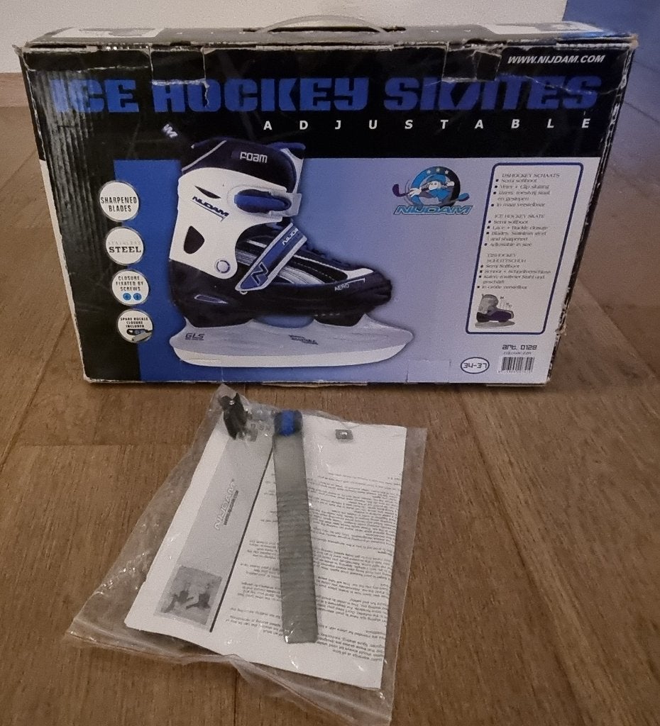 Nijdam verstelbare Ice hockey schaatsen maat 34-37, Sport en Fitness, Schaatsen, Ophalen, Zo goed als nieuw, IJshockeyschaatsen