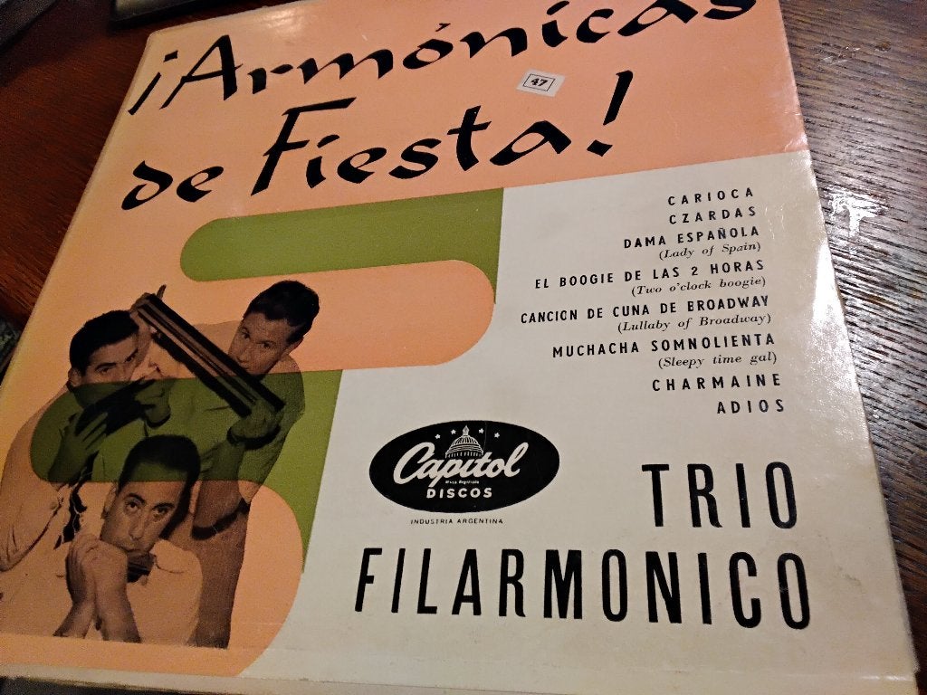 Trio Filarmonico I Armonicas de Fiesta 10” lp Argentina 1950, LP, Gebruikt, 10 inch, Overige genres