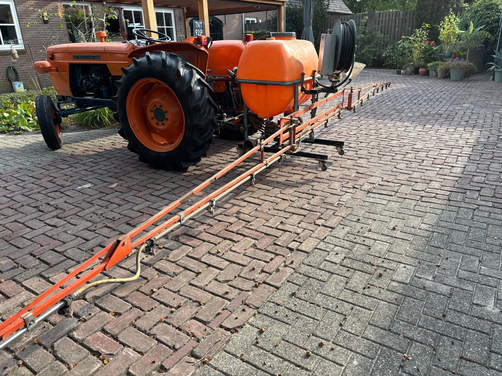 Gedragen veldspuit, Ophalen, Akkerbouw, Gewasbescherming en Bemesting
