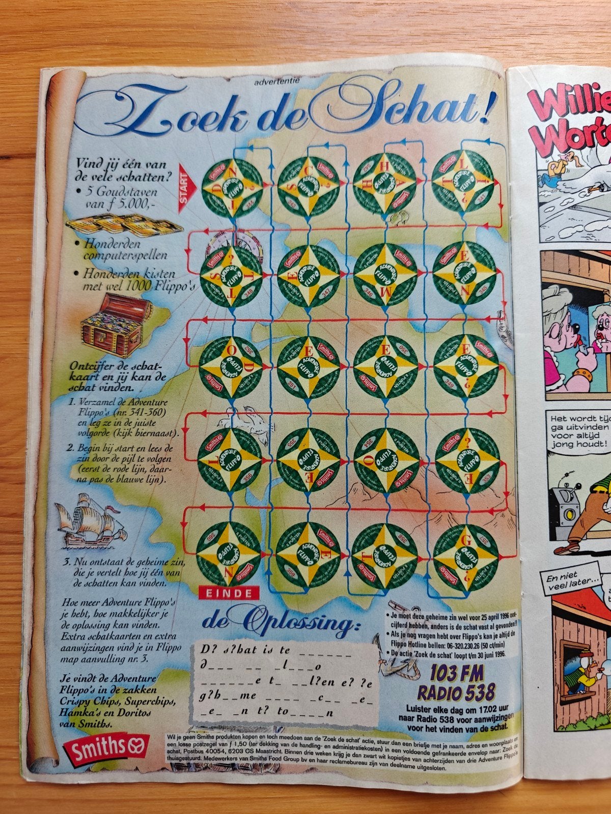 Flippo Reclame in Donald Duck - Zoek de schat (1), Verzamelen, Flippo's, Ophalen of Verzenden, Adventure, Losse flippo's