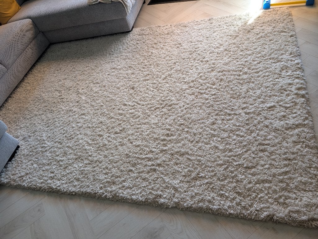 Vloerkleed Ikea VOLLERSLEV, Ophalen, Gebruikt, Wit, 150 tot 200 cm
