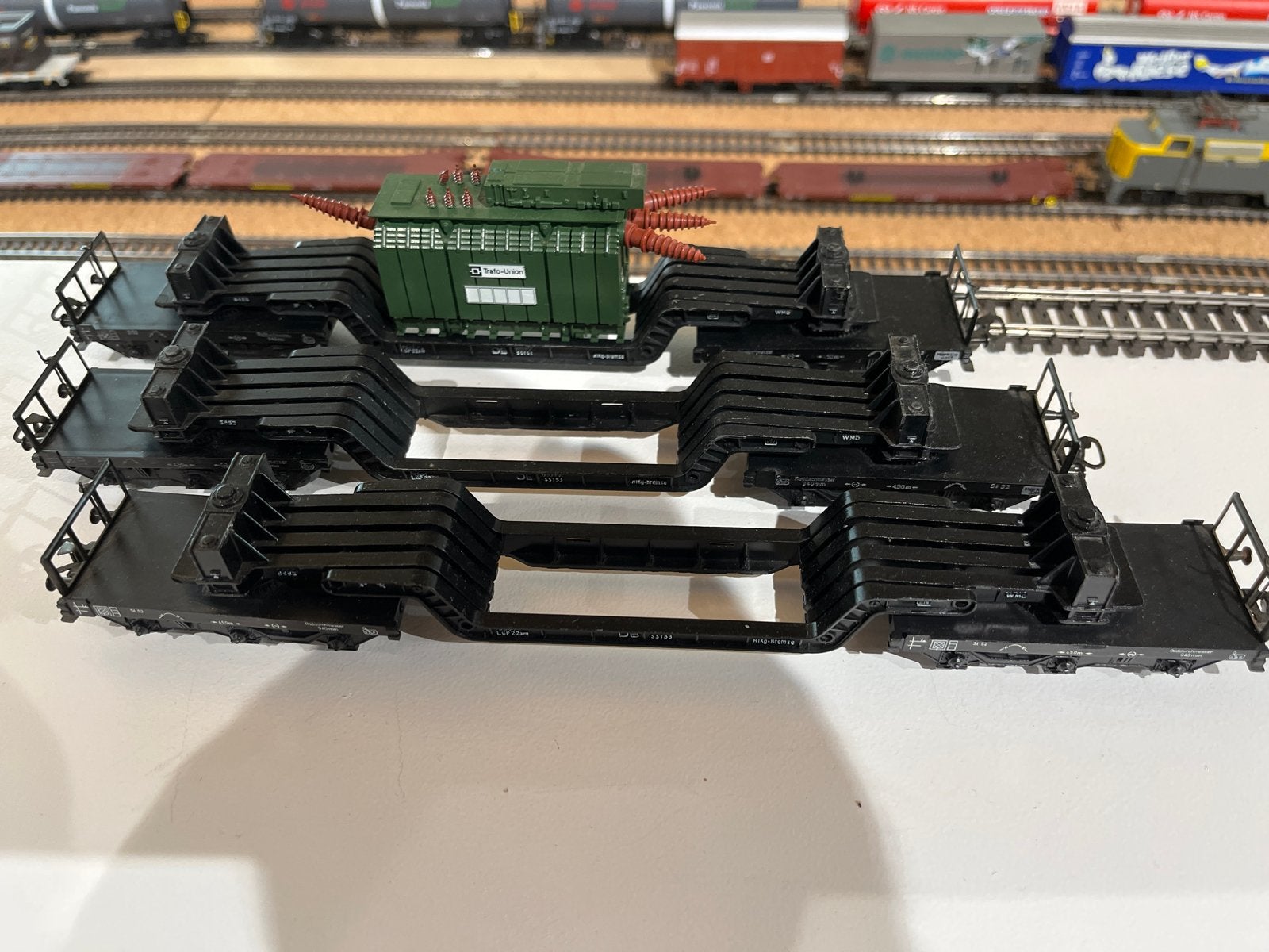 Märklin platte wagens (3 stuks), Wisselstroom, Gebruikt, Wagon, Ophalen of Verzenden