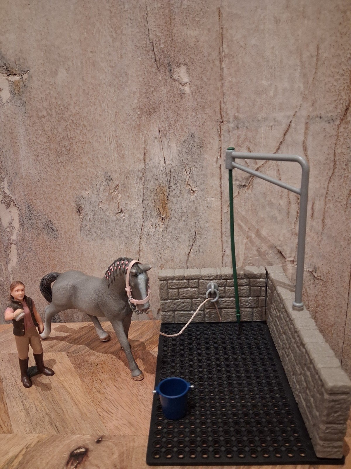 Schleich paardenspeelset met figuur en wasplaats, Ophalen of Verzenden, Zo goed als nieuw, Jongen of Meisje