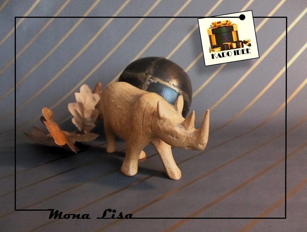 Houten Neushoorn klein  = 14 cm, Ophalen of Verzenden, Dier