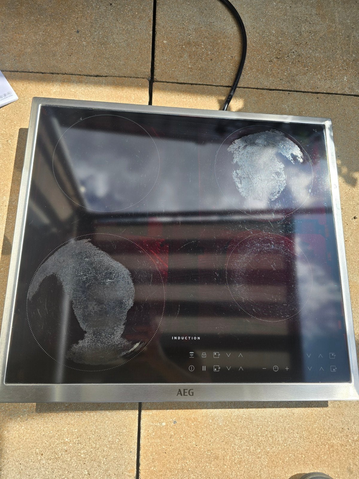 AEG Inductiekookplaat - Gebruikt maar werkt nog prima, Witgoed en Apparatuur, Ophalen, Gebruikt, Minder dan 85 cm, 4 kookzones