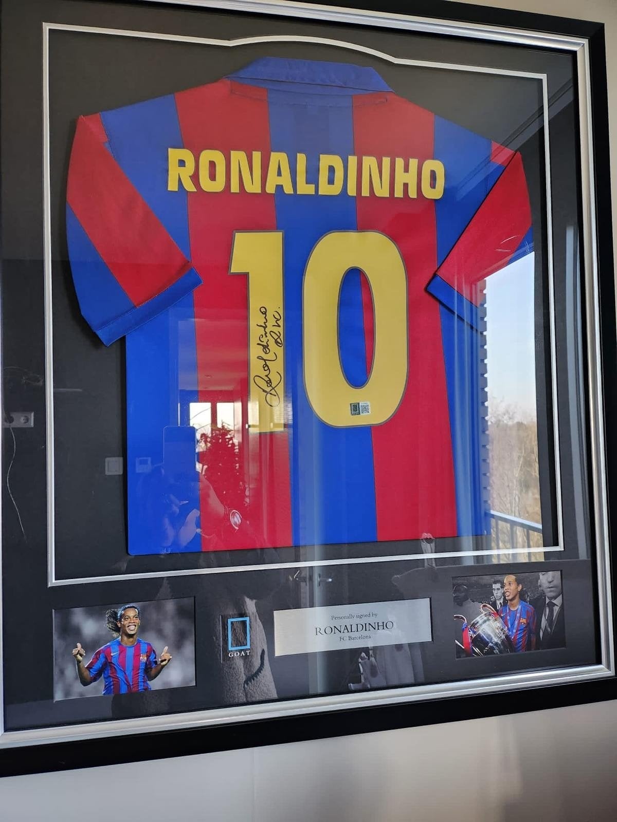 Ingelijst gesigneerd shirt Ronaldinho FC Barcelona, Ophalen, Nieuw, Buitenlandse clubs, Shirt