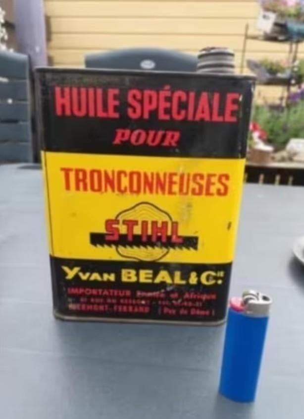 Oud olieblik Stihl, Ophalen of Verzenden, Gebruikt, Overige, Overige merken