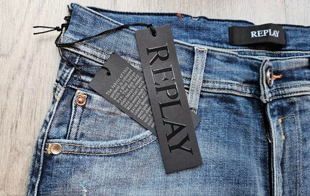 - NIEUWE- REPLAY JONDRILL W30 L34 * 30x34 - skinny - #D3558, Info@replay.com, Blauw, Nieuw, Ophalen of Verzenden