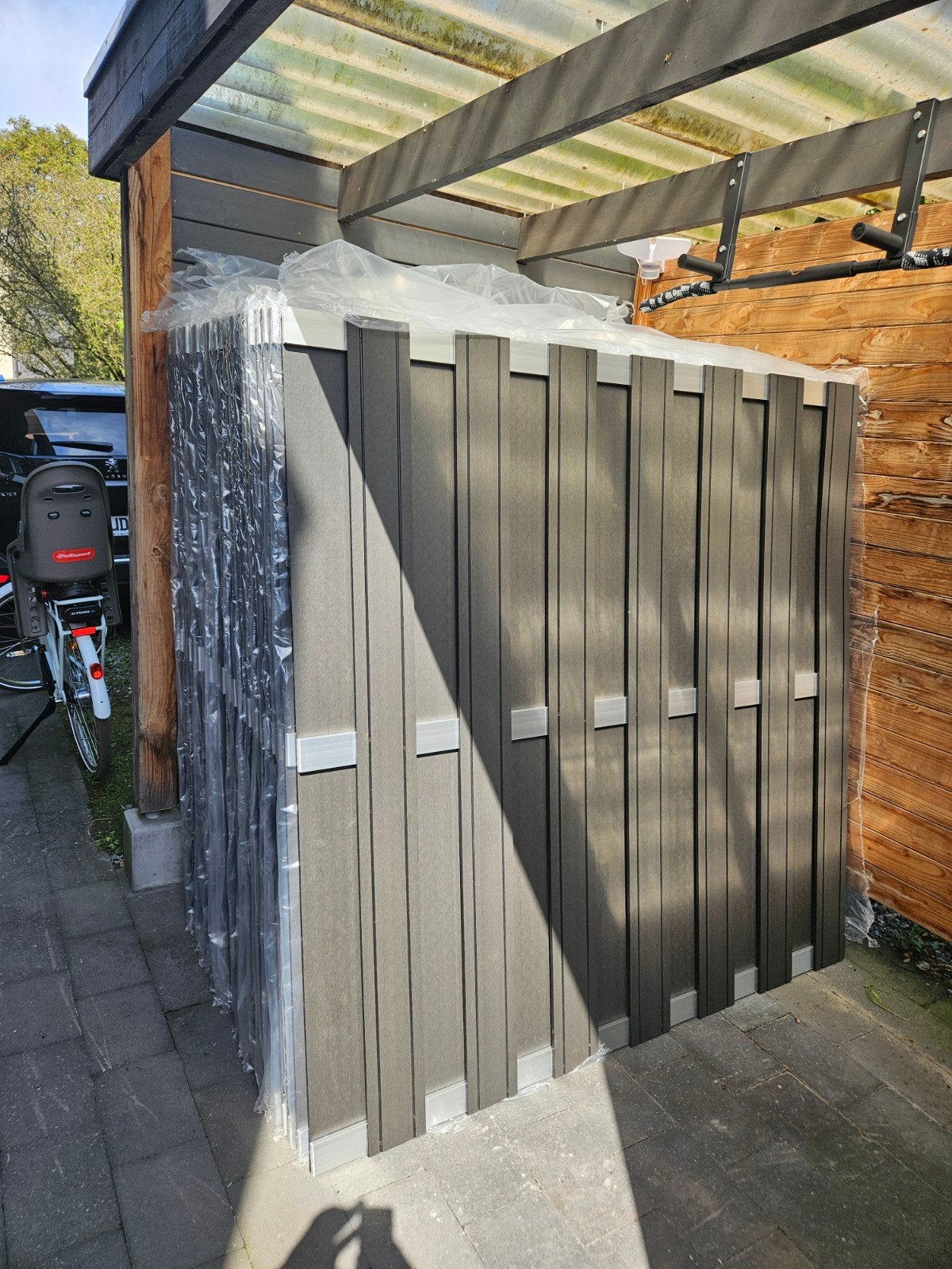 Schutting Antraciet Composiet 180x180 cm, Tuin en Terras, Schuttingen, Nieuw, Kunststof, 1 tot 2 meter, Minder dan 3 meter, Ophalen of Verzenden