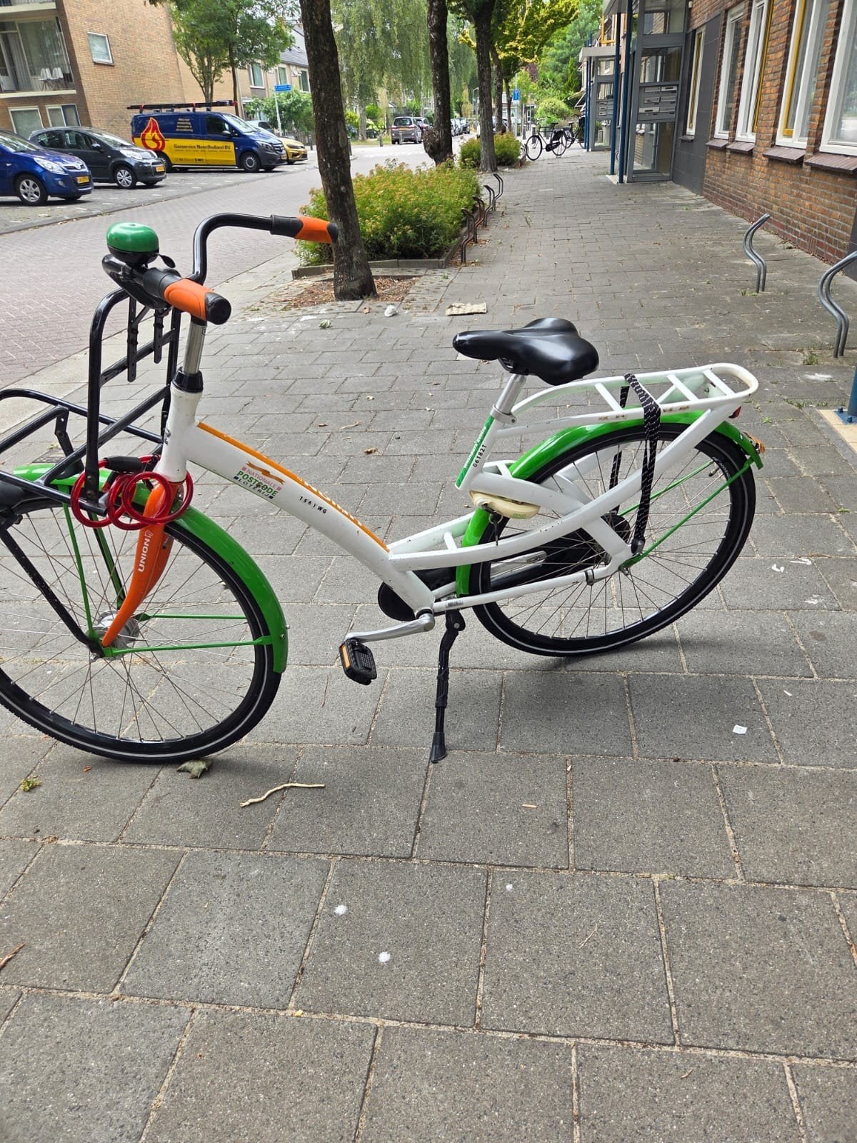 Union Transportfiets - Wit/Groen/Oranje, Overige merken, Terugtraprem, Ophalen of Verzenden, 53 tot 56 cm