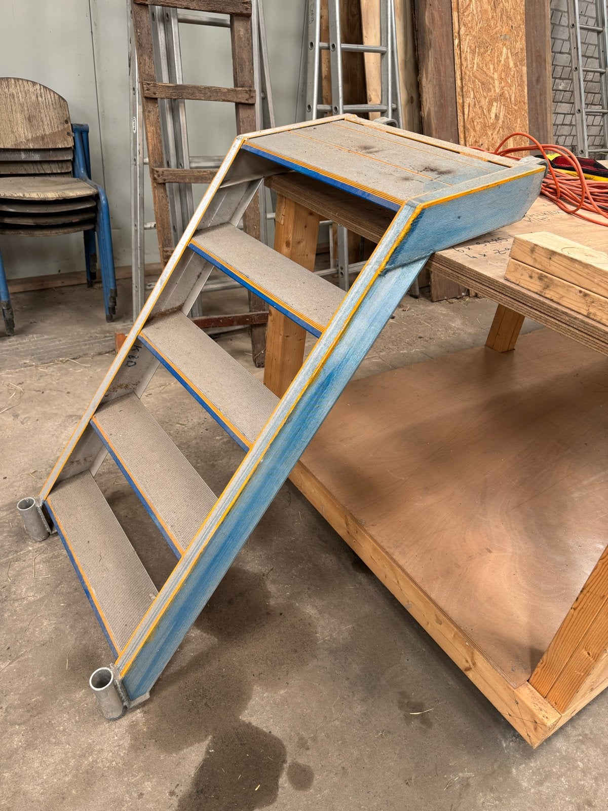 Bordestrap aluminium – Layher – steiger opstap trap, Ophalen, Gebruikt, Trap, Minder dan 2 meter