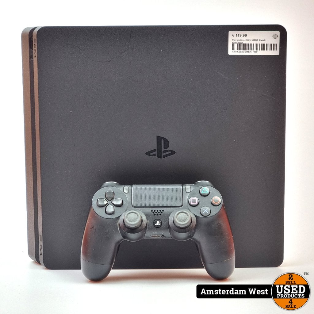 Playstation 4 Slim 500GB Zwart | Nette staat, Spelcomputers en Games, Spelcomputers | Sony PlayStation 4, Sony, Zo goed als nieuw
