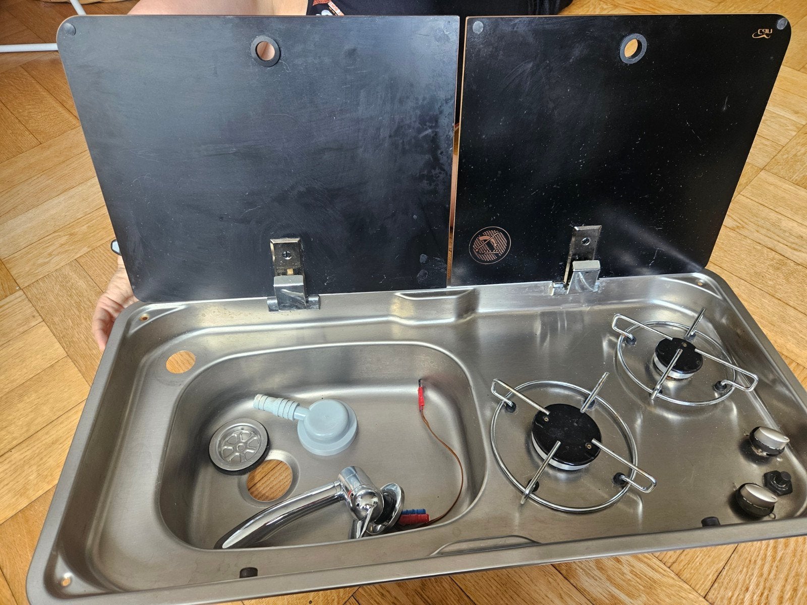 CAN Camper Inbouw Gasfornuis en Spoelbak, Caravans en Kamperen, Camper-accessoires, Ophalen, Gebruikt