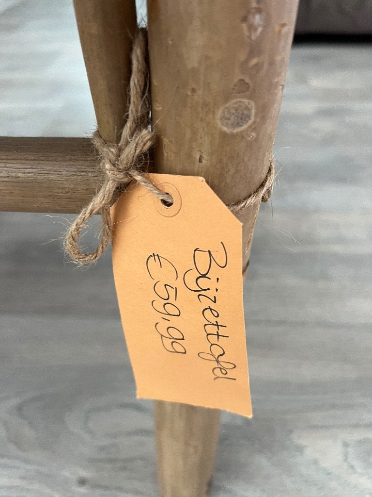 Bamboe bijzettafel, Ophalen, Minder dan 45 cm, Bamboe, Vierkant