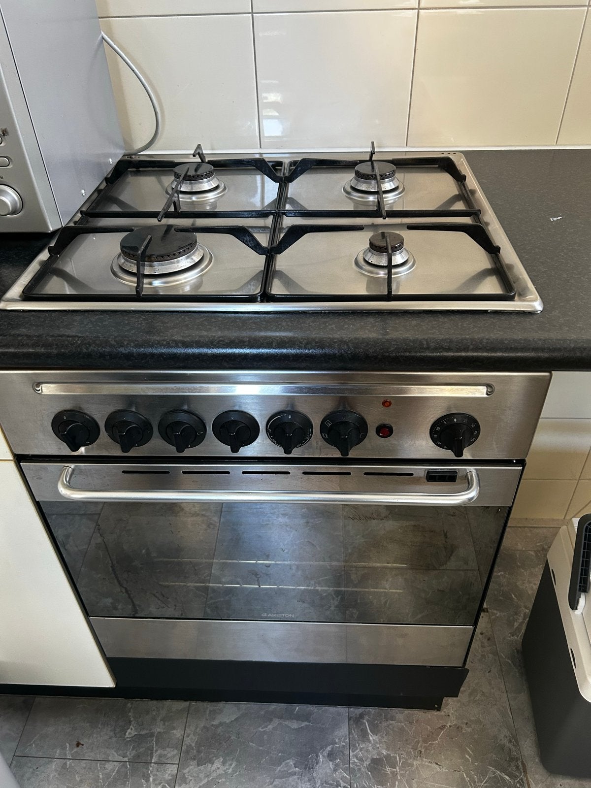 Inbouw gasfornuis met oven - RVS, Witgoed en Apparatuur, Fornuizen, Ophalen, Gebruikt, Hete lucht, 60 cm of meer