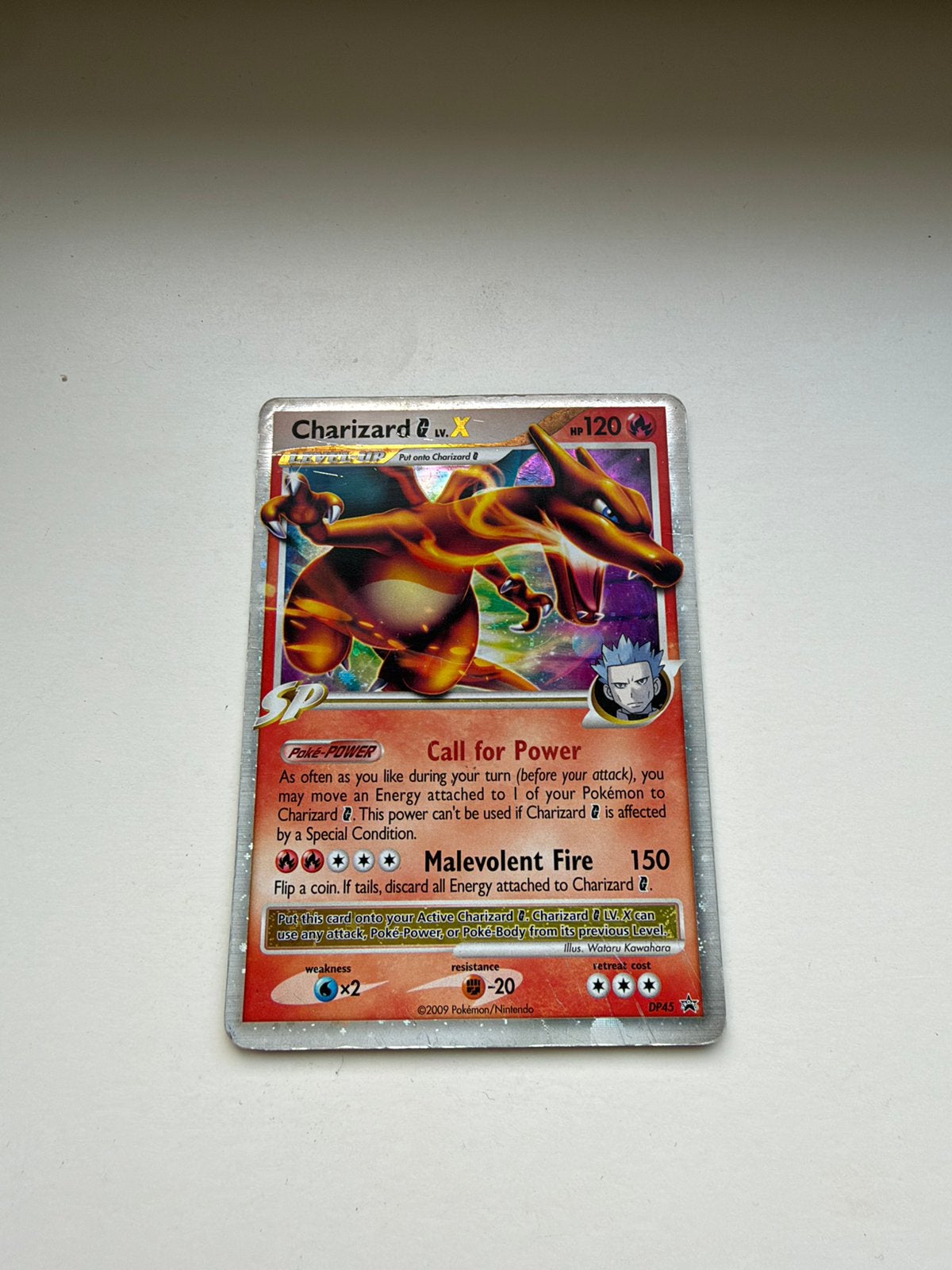 Charizard lvl X DP45 - Pokemonkaarten, Ophalen of Verzenden, Gebruikt, Losse kaart