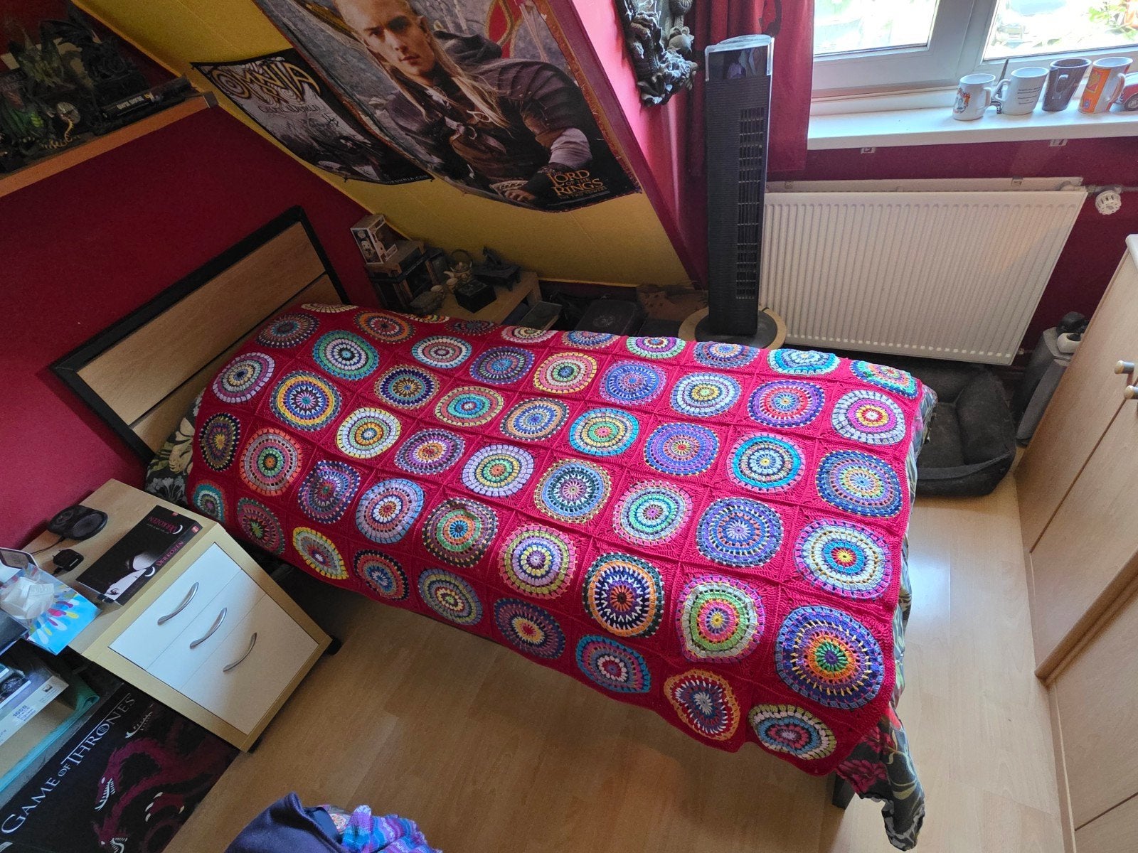 Gehaakte deken/ plaid cirkel. Katoen., Ophalen of Verzenden, Zo goed als nieuw, Haken, Overige typen