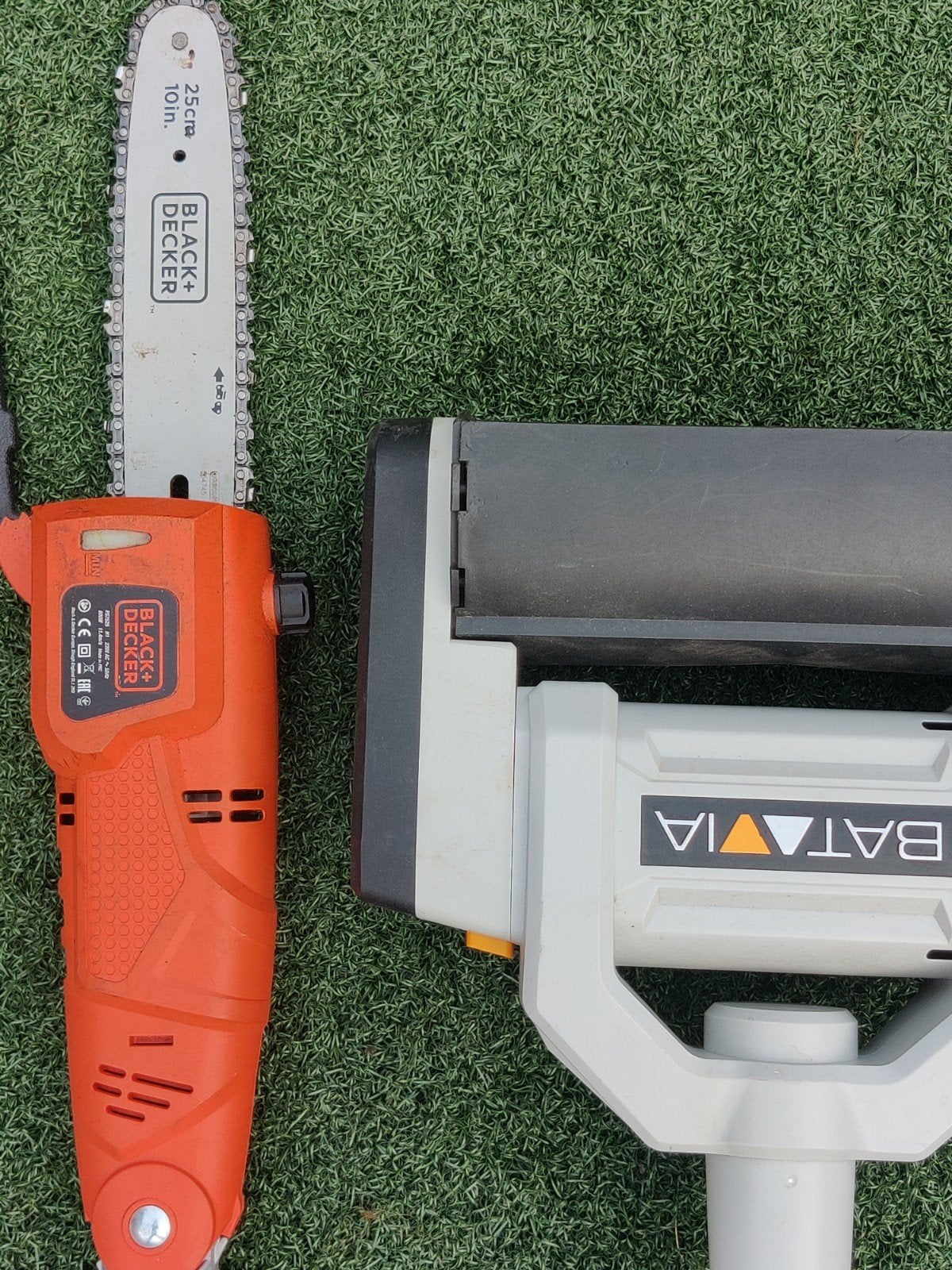 Black+Decker kettingzaag en Batavia onkruidborstel, Tuin en Terras, Ophalen, Gebruikt, Overige soorten, Black+Decker, Batavia