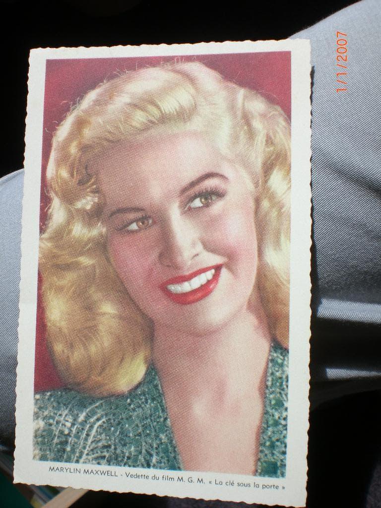 kaart Marylin Maxwell, Ophalen of Verzenden, 1940 tot 1960, Ongelopen, Sterren en Beroemdheden