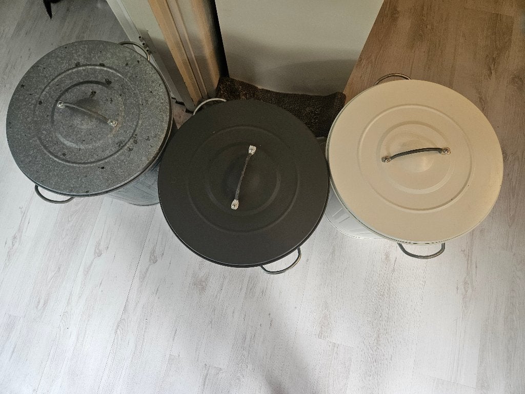 3  ikea Knodd tonnen, Huis en Inrichting, Woonaccessoires | Prullenbakken, Ophalen, Gebruikt, Metaal, 5 – 50