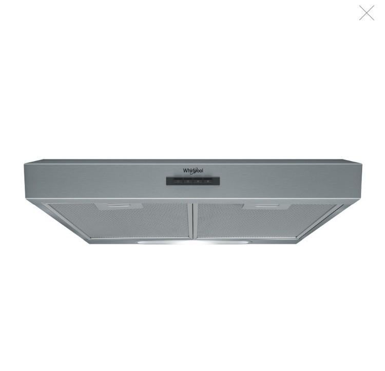 Whirlpool WSLK 66/2 AS X afzuigkap, Ophalen, Nieuw, 200 tot 400 m³ per uur, Wandschouwkap