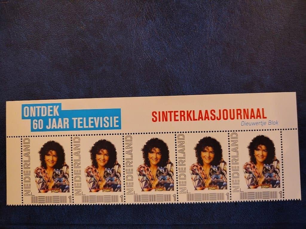 Persoonlijke ontdek 60 jaar tv half vel Sinterklaasjournaal, Postzegels en Munten, Verzenden, Na 1940, Postfris