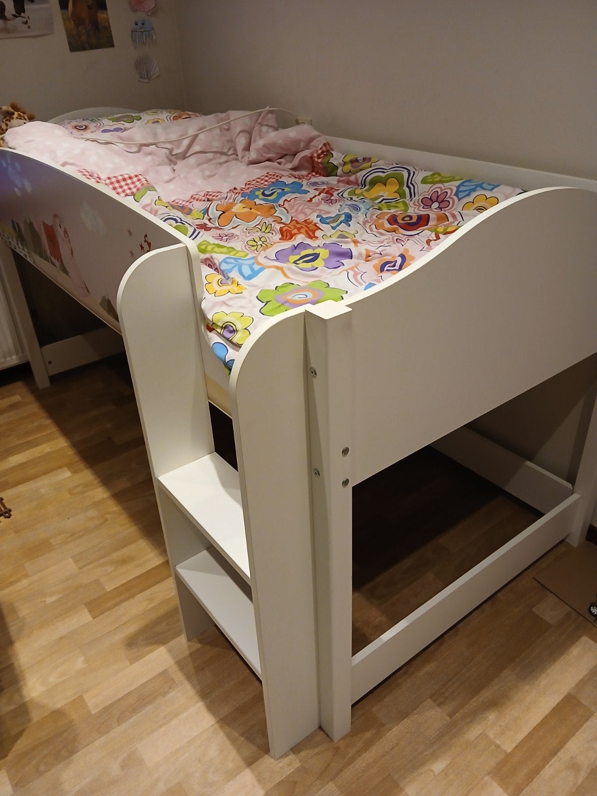 Halfhoogslaper met bureau en bureaustoel., Ophalen, Gebruikt, Eenpersoons, 90 cm