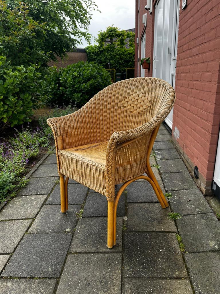 Twee rotan stoelen set, Ophalen, Gebruikt, Rotan