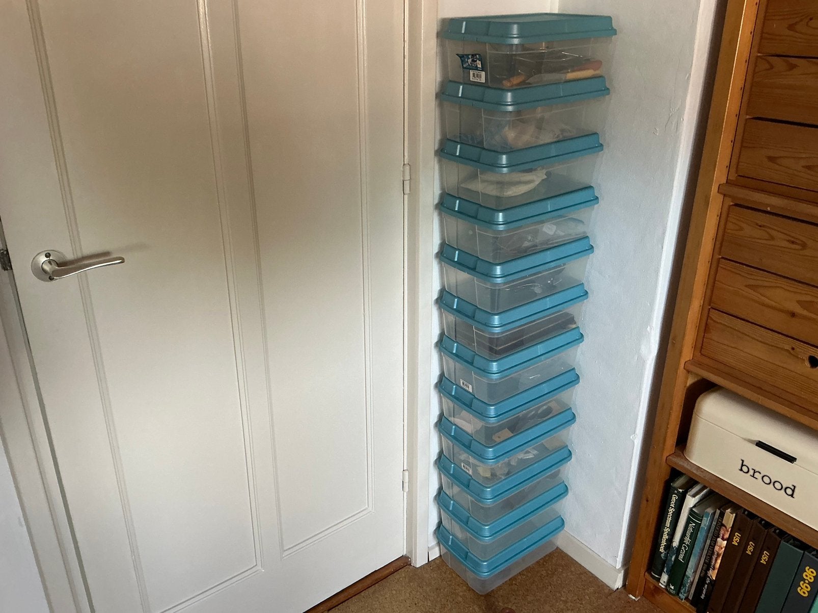 15 Kunstof schoenendozen met deksel - hobbydozen - dozen, Ophalen, Zo goed als nieuw