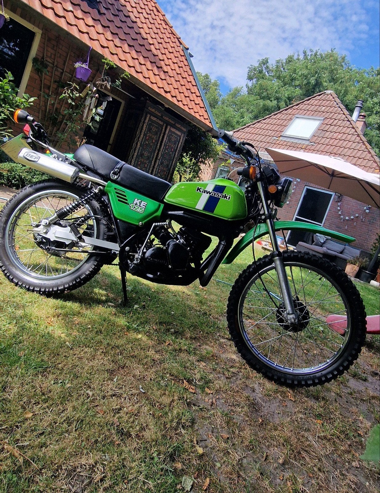 Kawasaki KE125 1978 enduro oldtimer klassieke 2 takt, Motoren, Nieuw, 125 cc, Enduro, Handgeschakeld
