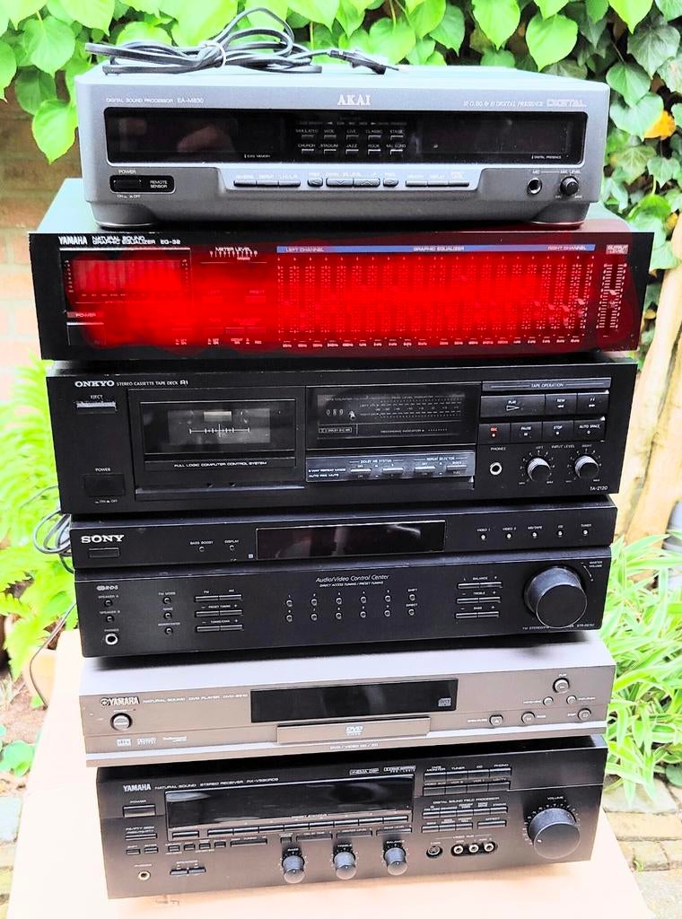 5 x Apparatuur Akai, Yamaha, Onkyo, Sony, Audio, Tv en Foto, Stereo-sets, Ophalen, Cassettedeck, Sony, Losse componenten