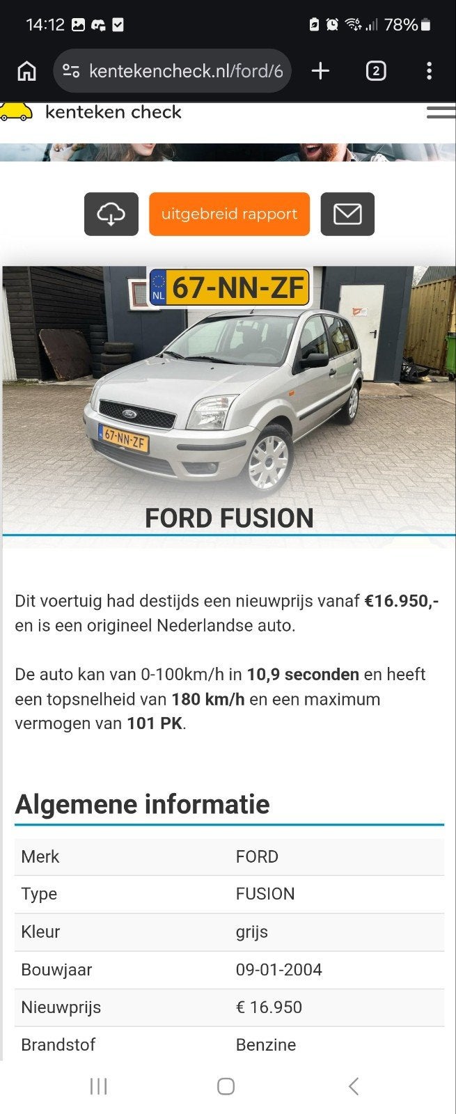 Ford Fusion 2004, Ophalen