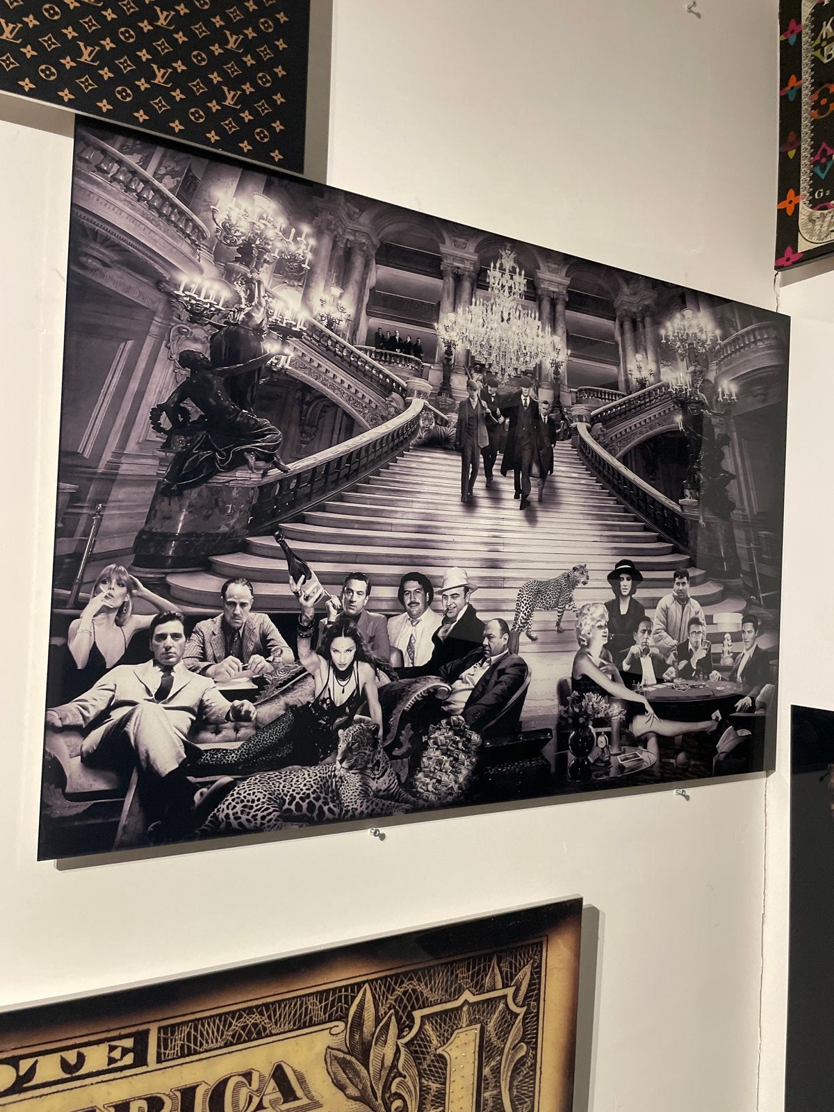 Groot schilderij Gangstersparadise 100x70 Plexiglas, Ophalen of Verzenden, Zo goed als nieuw, Schilderij, 100 tot 125 cm