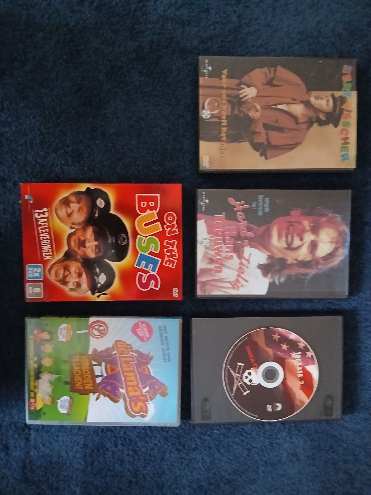 7 DVD's: Hans Teeuwen, Bert Visser, De Lama's, Jackass, Gebruikt, Vanaf 16 jaar, Nederlands, Overige typen