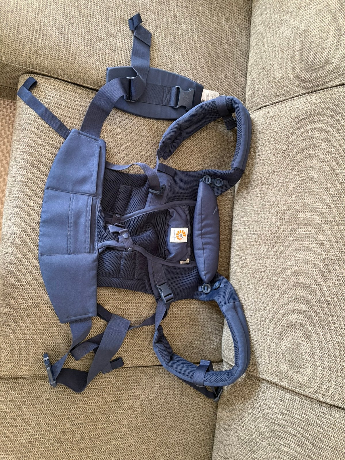 Ergobaby adapt cool air deepblue, Zo goed als nieuw, Buik, Rug of Zij, Draagzak, Ophalen